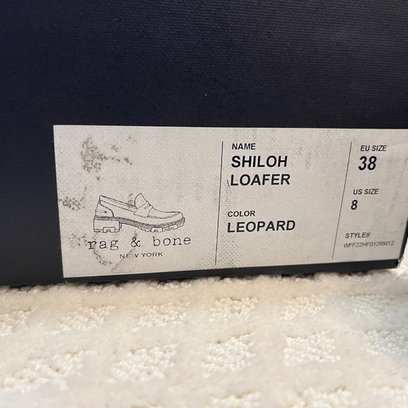 Rag & Bone Women’s Shiloh Loafer, leopard print calf hair, sz 8 - Picture 6 of 6
